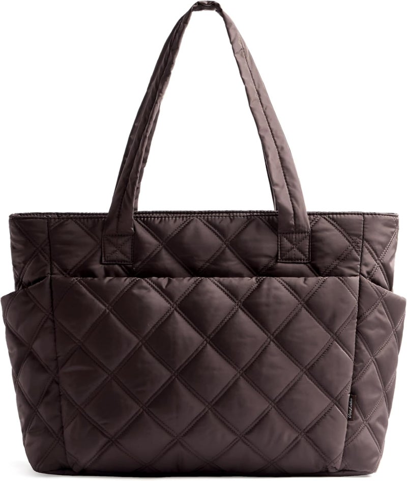 Uselike Tote Bag for Women, Lightweight Puffer Tote Work Bags with Compartments for Travel, Quilted Shoulder Bag with Zipper - Image 1